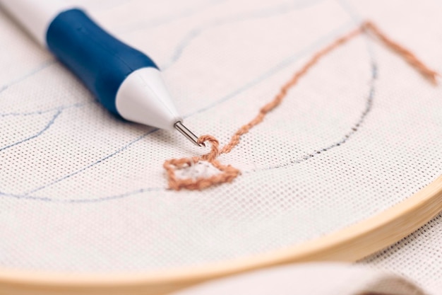 Detalle de puntadas finas